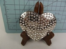New Belt Buckle Heart White Rhinestones Bling