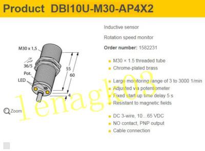 Original TURCK DBI10U-M30-AP4X2 Inductive sensor PNP #