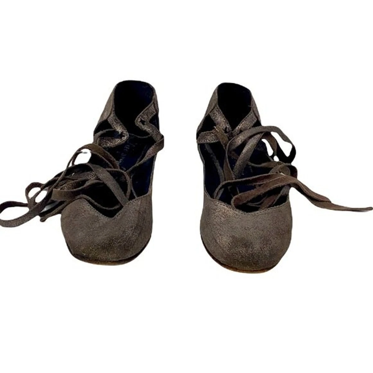 Silver lace shop up flats
