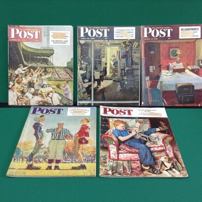 ''The Saturday Evening Post''  Five (5) Volumes for year 1950  All covers intact