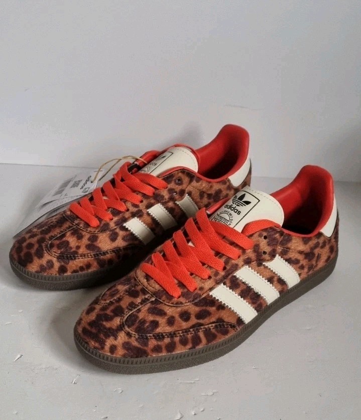 Adidas Samba OG Tenis Estampado Leopardo Estilo de Vida Zapatos Informales Reino Unido 6