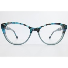 Lulu Guinness Water 22 Azure Cat Eye Glasses Frames 49-15-135 Blue Marble