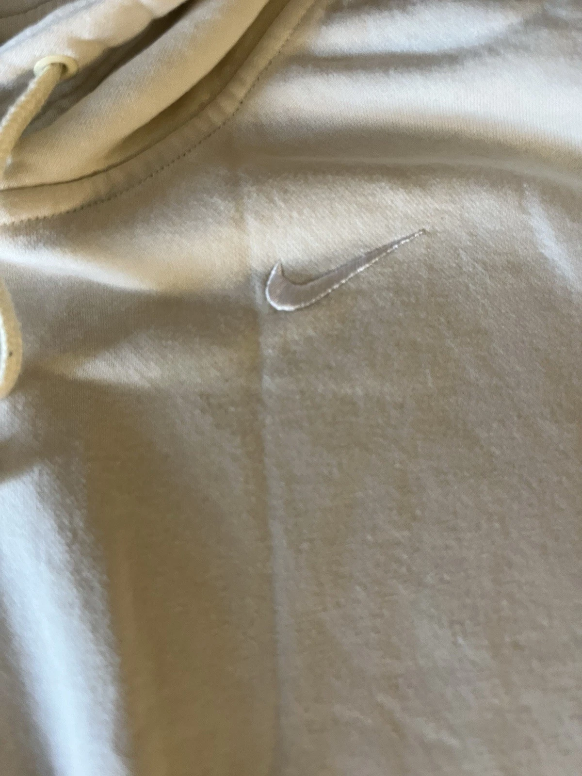 OFF WHITE Felpa con cappuccio Nike donna taglia 1X XL pullover panna leggera atletica