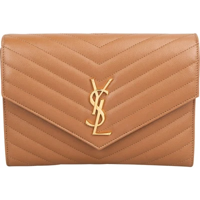 Saint Laurent Grain de Poudre Leather Clutch Abendtasche - Bild 1 von 4