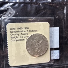 1961 Austria 5 Shillings 64% Silver Nice ~VF Possibly Cleaned 