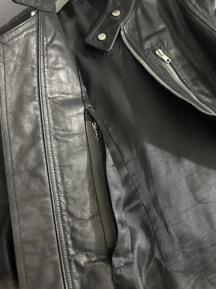 Chaqueta de moto de cuero ajustada Rick Owens Foto 4 de 4
