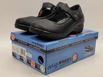 Easy Works Women's Letsee Platform Leather Mary Janes Black Size 10M