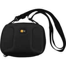 Case Logic Black Hard Shell Mini Camera Case Bag Zipper w/ Shoulder Strap