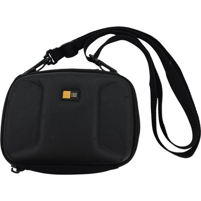 Case Logic Black Hard Shell Mini Camera Case Bag Zipper w/ Shoulder Strap