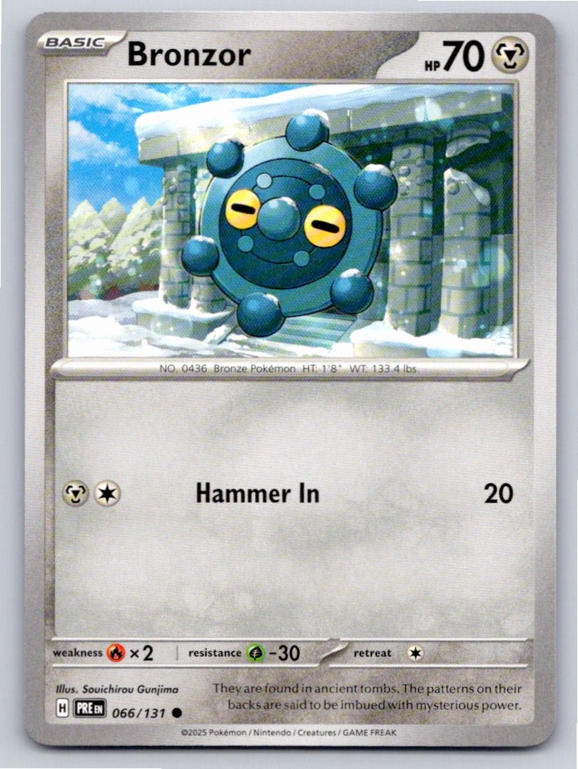 2025 POKEMON BRONZOR PRISMATIC EVOLUTIONS 066/131 COMMON NM A14449 FREE S&H