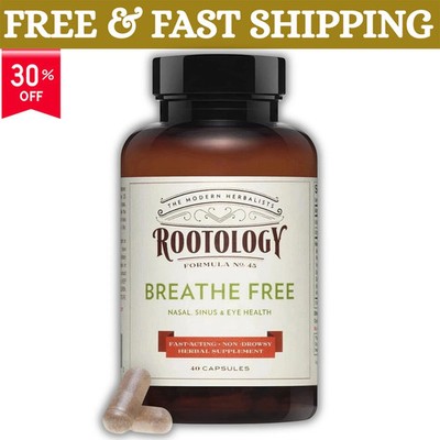 Rootology Breathe Free - Natural Nasal & Sinus Relief - Fast-Acting, Non-Drow