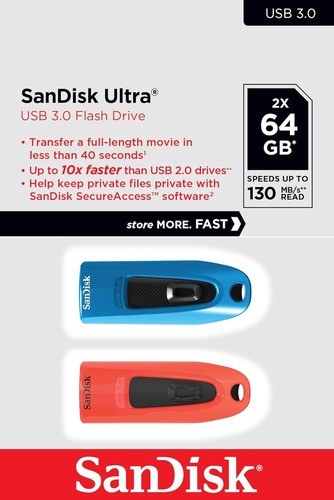 SanDisk Ultra 64GB USB Flash Drive USB 3.0 up to 130MB/s Read - Twin Pack - Bild 5 von 7