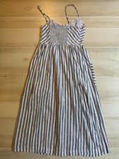 American Eagle gray stripe button front  dress size S women's
