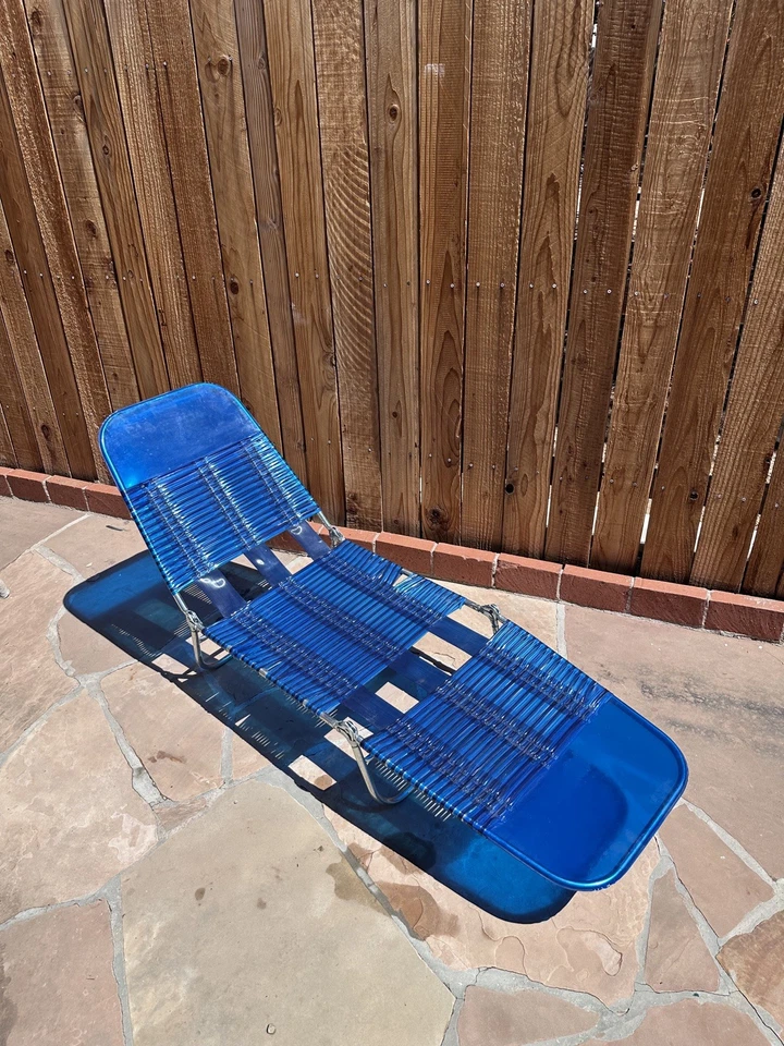 Sillón vintage triple plegable Jellytube azul Foto 3 de 4