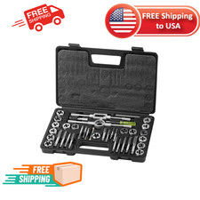 Tap and Die Set 40Pcs Metric Size M3 to M12 Bearing Steel Threading Tool