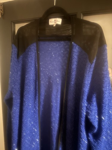 🩷Countess Luna-Jacket Duster Cardigan Royal Blue Open Stretch 3X NEW - Bild 6 von 9