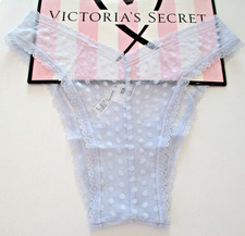 VICTORIA'S SECRET PINK Wink Mesh Dot Brazilian Panty VS Hydrangea Blue S M L XL