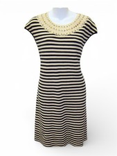 NWT Tory Burch Sequin Embellished Daisy Dress Sheath XL NEW Even Stripes