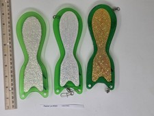 Flasher Lot #323 8" Salmon Trolling Spin Dr Doctor Flashers Green Chrome Glow x3