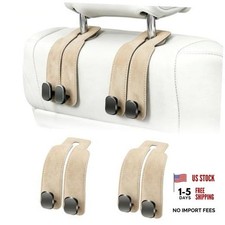 Car Headrest Hooks, Purse Hook for Car Pack Universal Car Interior 2 Beige