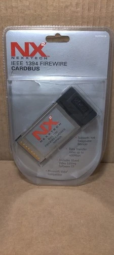 NEW Nexxtech 2 Ports CardBus PCMCIA IEEE 1394 Firewire Laptop Adapter Card NX