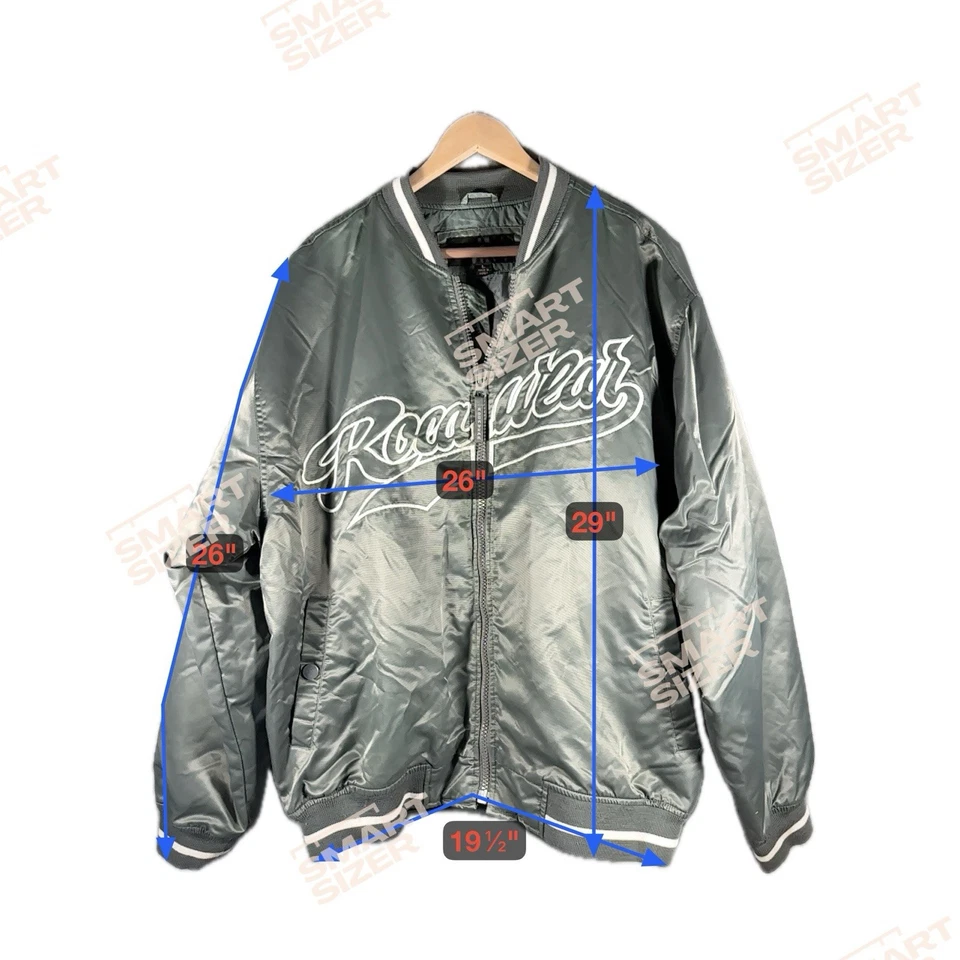 Vintage Rocawear Bomber Satin Jacket Mens Large Hip Hop Y2K Army Green Baseball - Image 2 of 4