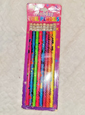 VINTAGE Lisa Frank Foil 8 Pencils IN PLASTIC ON CARD
