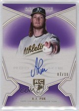 2020 Topps Definitive Collection Rookie Purple 7/10 AJ Puk #DRA-AP Auto 08a7