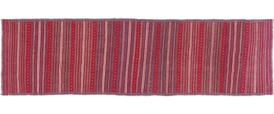 Afghan Kelim Soumakh Ghalmuri Teppich 80x300 Handgewebt Läufer Rot Streifen e - Bild 1 von 4