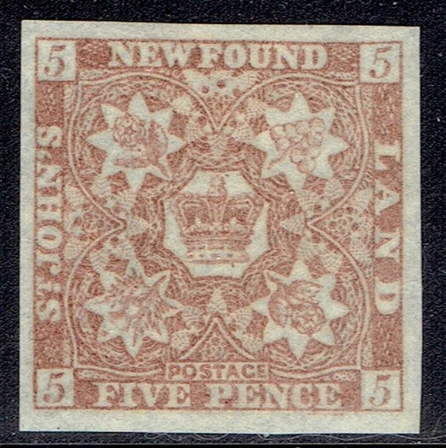 Newfoundland #19 mint no gum stamp showing a very pale shade