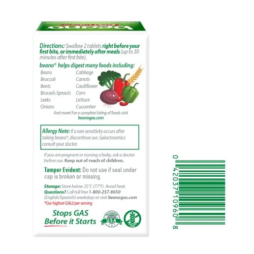 Beano Food Enzyme Dietary Supplement | Help Digest Gas-Causing Foods 150 Tablets - Image 2 of 4