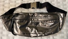 Prada Metallic Tessuto Nylon Metal Belt