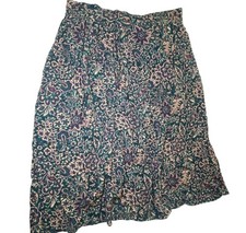 Vintage Sag Harbor Floral Rayon Skirt Medium Paisley Flowy Boho Whimsygoth