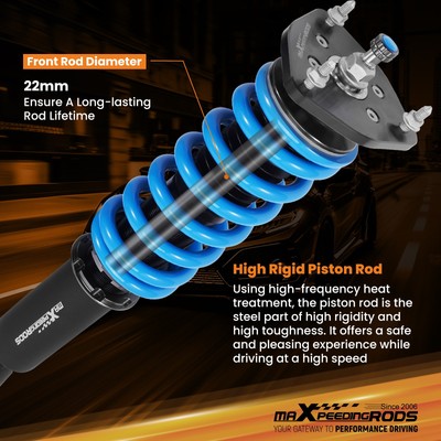 MaXpeedingrods 24-Way Adjustable Coilovers For Nissan 370Z (09-18) & Infiniti G37 RWD (08-13) – Front & Rear Set