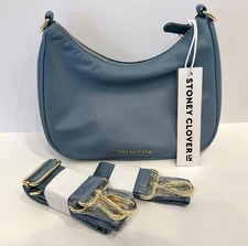 NWT NEW STONEY CLOVER LANE CURVED CROSSBODY BAG PURSE LAKE BLUE STRAPS SHOULDER