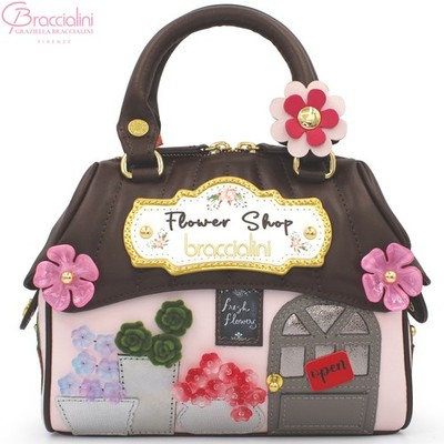 SHAPE Flower Shop Armbänder - Kleine Ledertasche in 3D-Häuschenform