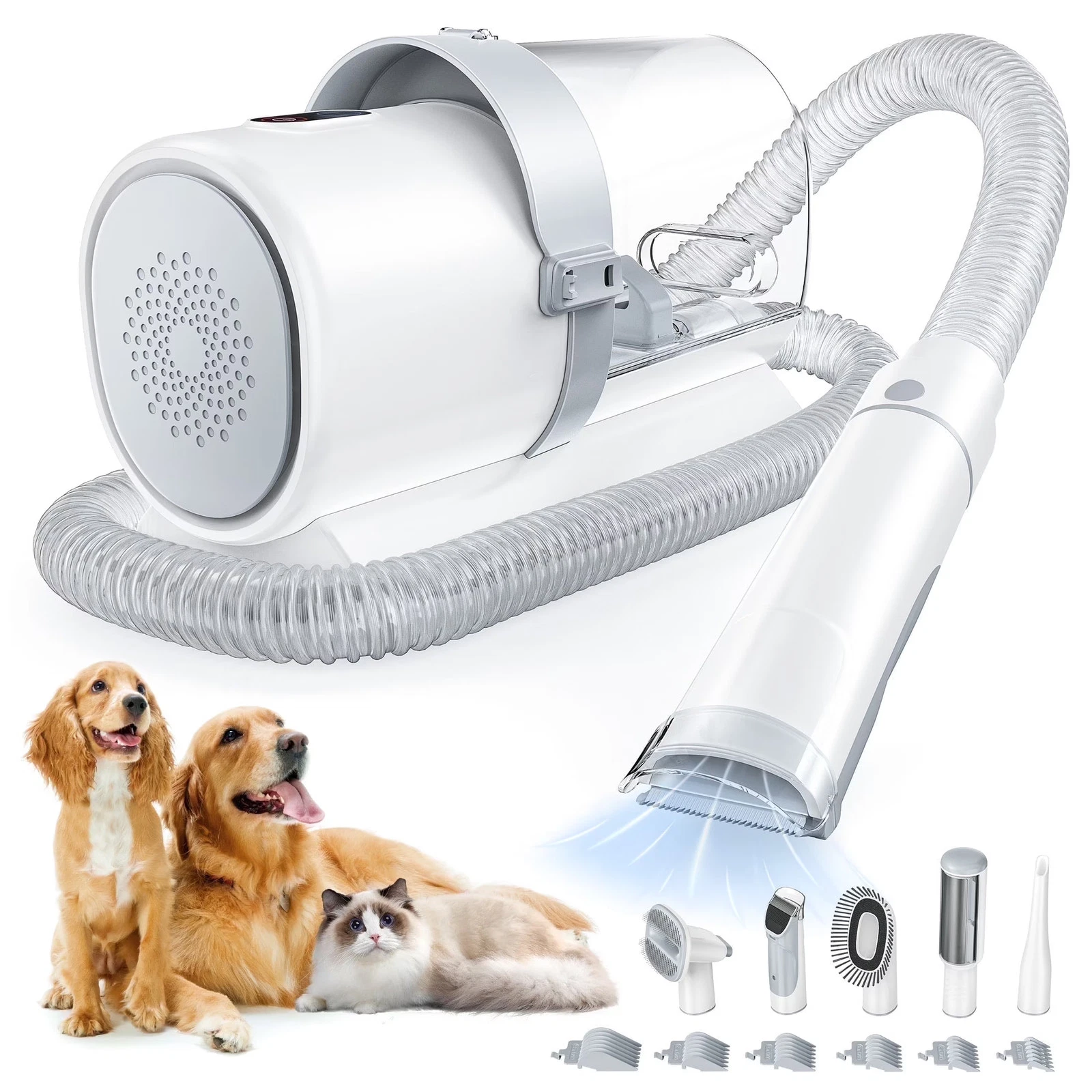Edx Dog Grooming Kit, 2.5L Pet Hair Grooming Vacuum, 5-In-1 Electric Clippers