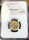 1938-D Buffalo Nickel NGC MS66 Superb Gold Toning CHRC