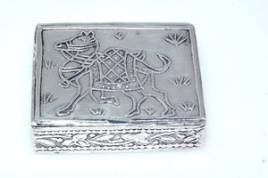 Vtg Artisan Sterling Silver Trinket Snuff Pill Box Horse