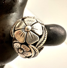 925 STERLING SILVER DAISY FLOWER FLORAL RING