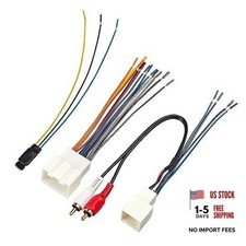 Radio Wiring Harness RCA Plug with 12V to 5V Step Down Converter Kit for 2000