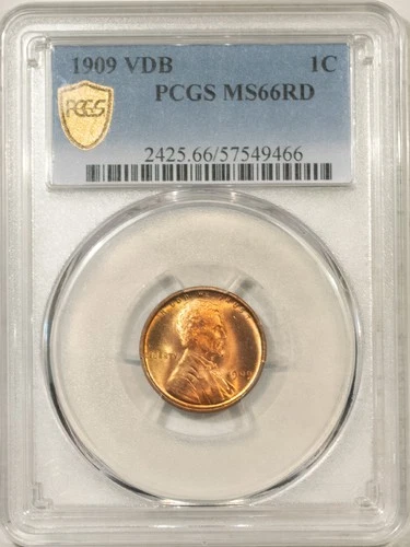 1909 VDB LINCOLN CENT - PCGS MS-66 RD, RED, REALLY PRETTY & PREMIUM QUALITY!