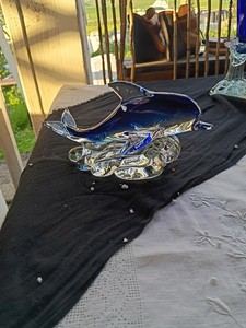 Dynasty Gallery Glass Swimming Dolphin On Wave