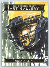2021 SAGE Premier Draft Nico Collins Rookie Art Gallery Insert RC #AG-2