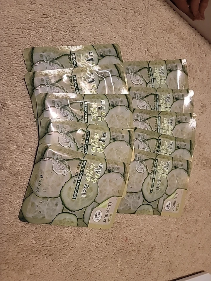 Hoja de mascarilla de pepino fresco clínica 3W 23 g × 10 mascarillas Foto 2 de 3