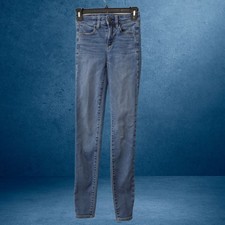 American Eagle Outfitters Super Stretch Dark Wash Low Rise Jeggings Size 00 Long