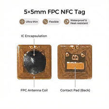 Tag Adesivo NFC RFID Programmabile 5*5Mm Micro FPC Ntag213 Con Raggio Di Lettura