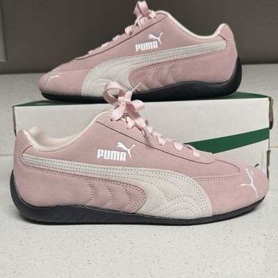 PUMA Speedcat OG Pink/White Womens Low Top Suede Lace-Up Sneaker 400986-04