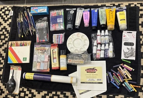 Mixed Art & Craft Job Lot - Pens Pencils Paints Etc - Used Bundle (1)