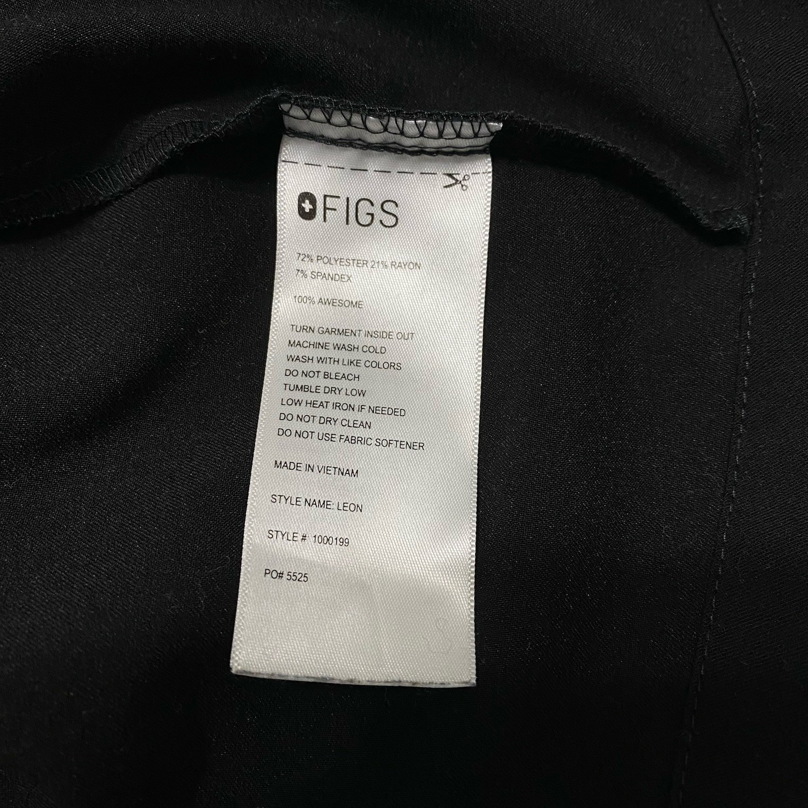 FIGS Technical Collection Black Solid Scrub Top M… - image 10